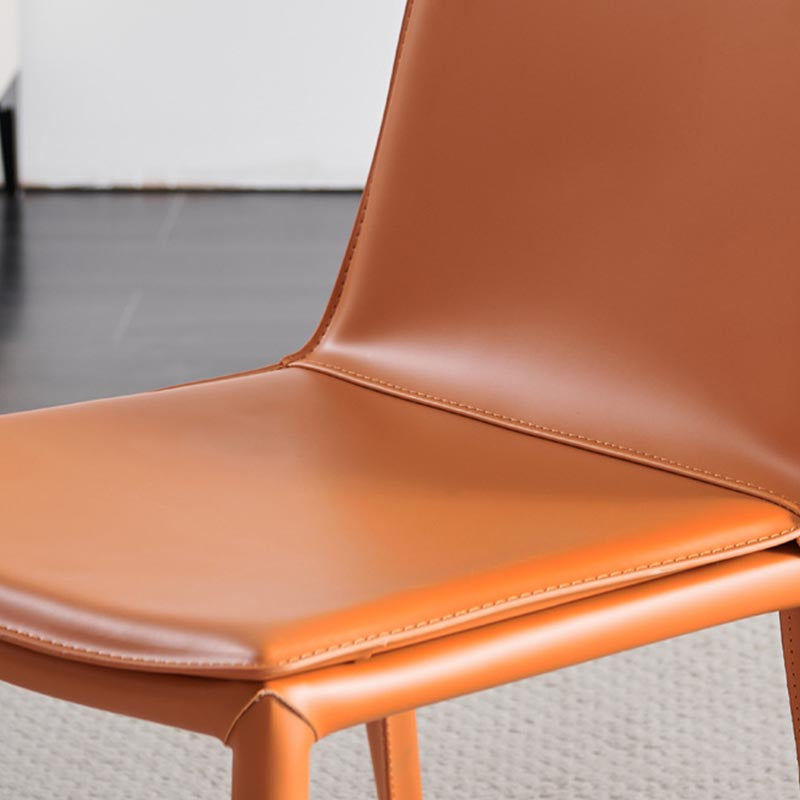 Silla de silla de comedor de cuero moderna en acabado mate para interiores