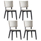 Leather Dining Chair Modern Upholstered Side Chair with Solid Wood Legs