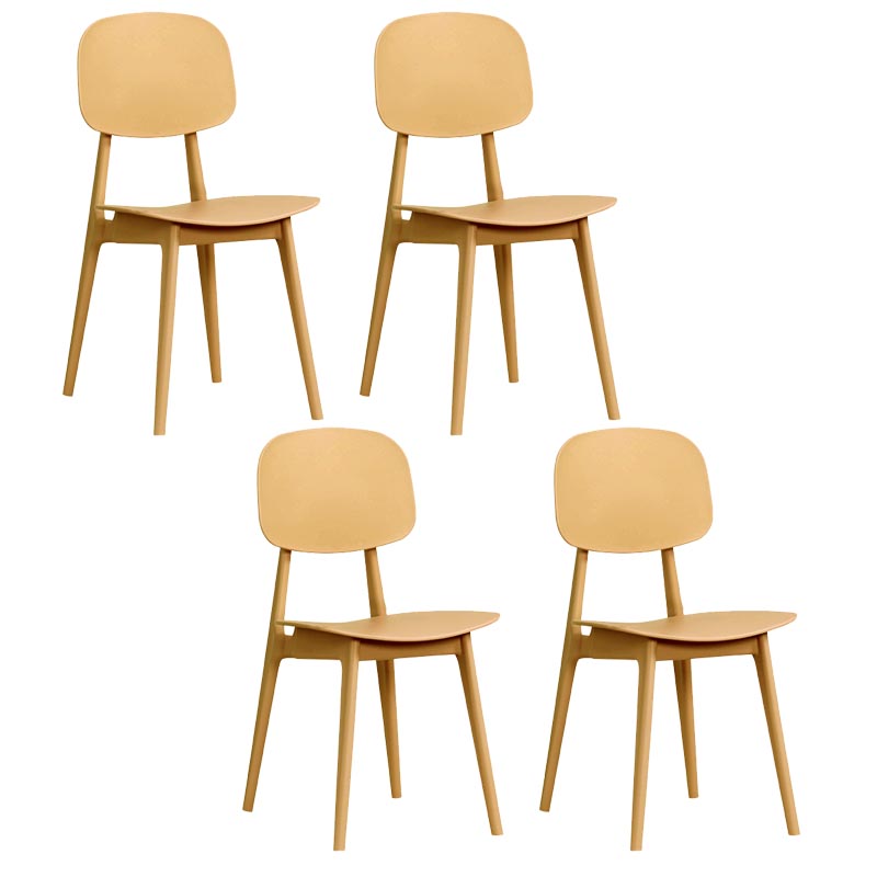 Silla de comedor de plástico contemporánea muebles laterales de comedor abiertos en acabado mate para casa