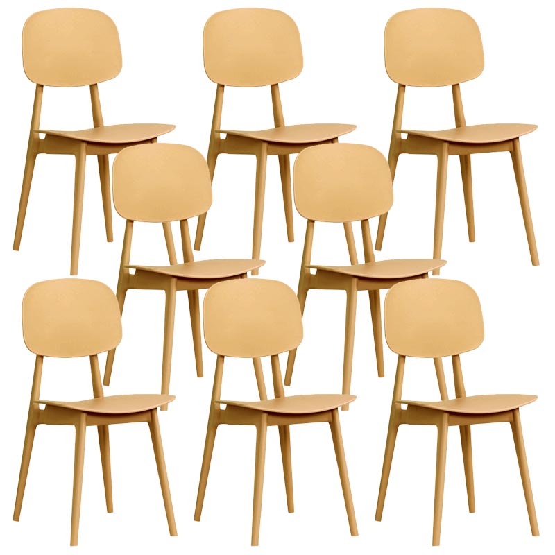 Silla de comedor de plástico contemporánea muebles laterales de comedor abiertos en acabado mate para casa