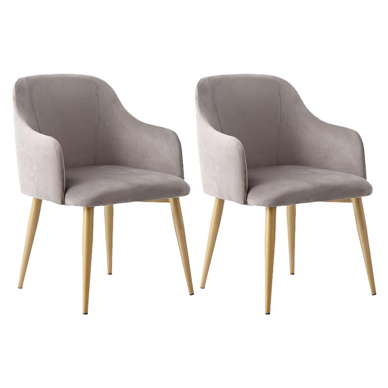 Chaise de bras rembourré Glam Glam Dining Arm Ferme avec des jambes dorées pour la maison