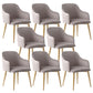 Chaise de bras rembourré Glam Glam Dining Arm Ferme avec des jambes dorées pour la maison