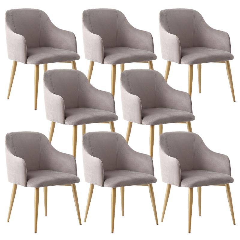 Chaise de bras rembourré Glam Glam Dining Arm Ferme avec des jambes dorées pour la maison