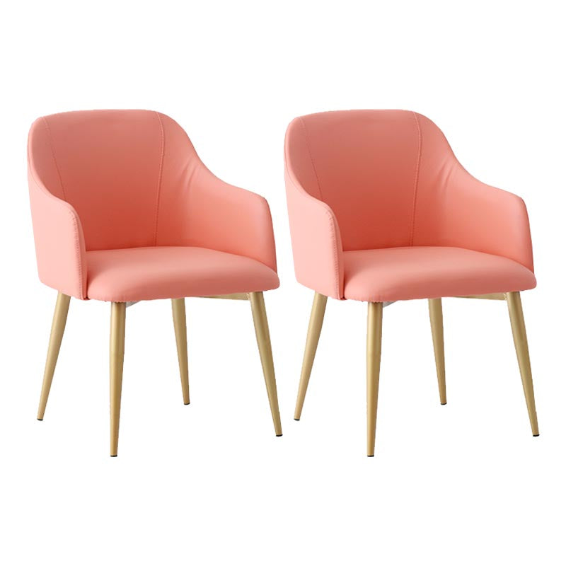 Chaise de bras rembourré Glam Glam Dining Arm Ferme avec des jambes dorées pour la maison