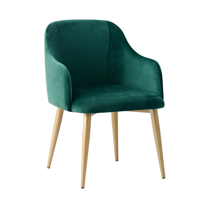 Chaise de bras rembourré Glam Glam Dining Arm Ferme avec des jambes dorées pour la maison