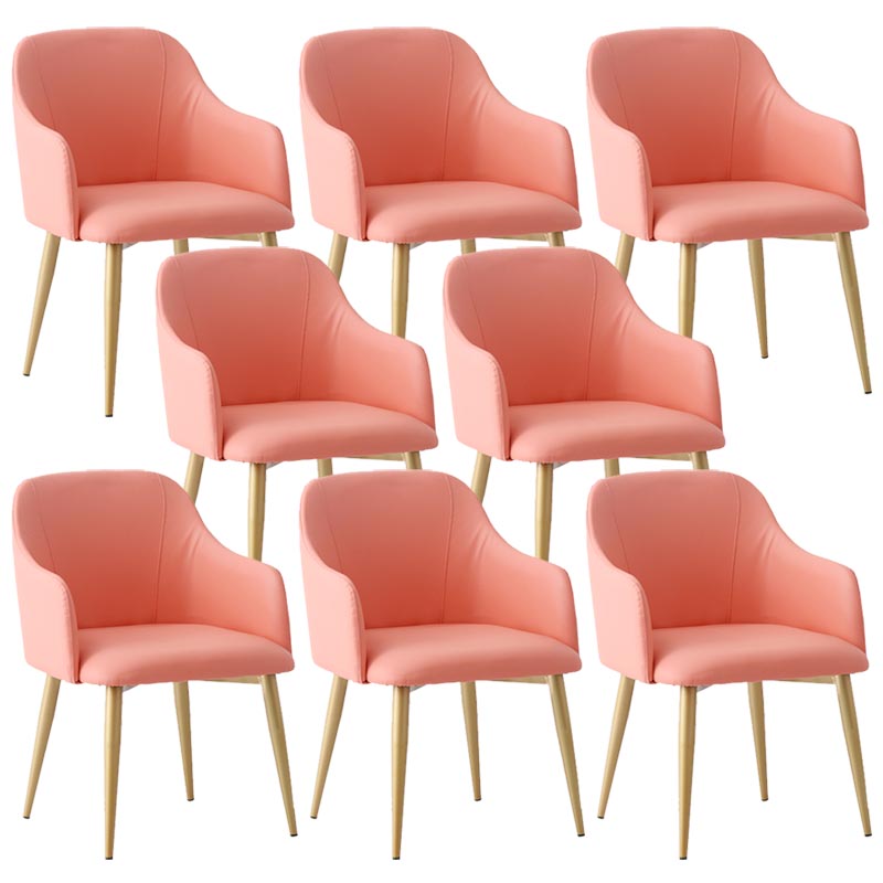 Chaise de bras rembourré Glam Glam Dining Arm Ferme avec des jambes dorées pour la maison