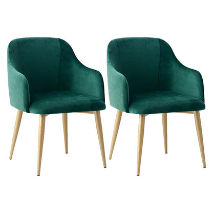 Chaise de bras rembourré Glam Glam Dining Arm Ferme avec des jambes dorées pour la maison