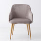 Chaise de bras rembourré Glam Glam Dining Arm Ferme avec des jambes dorées pour la maison