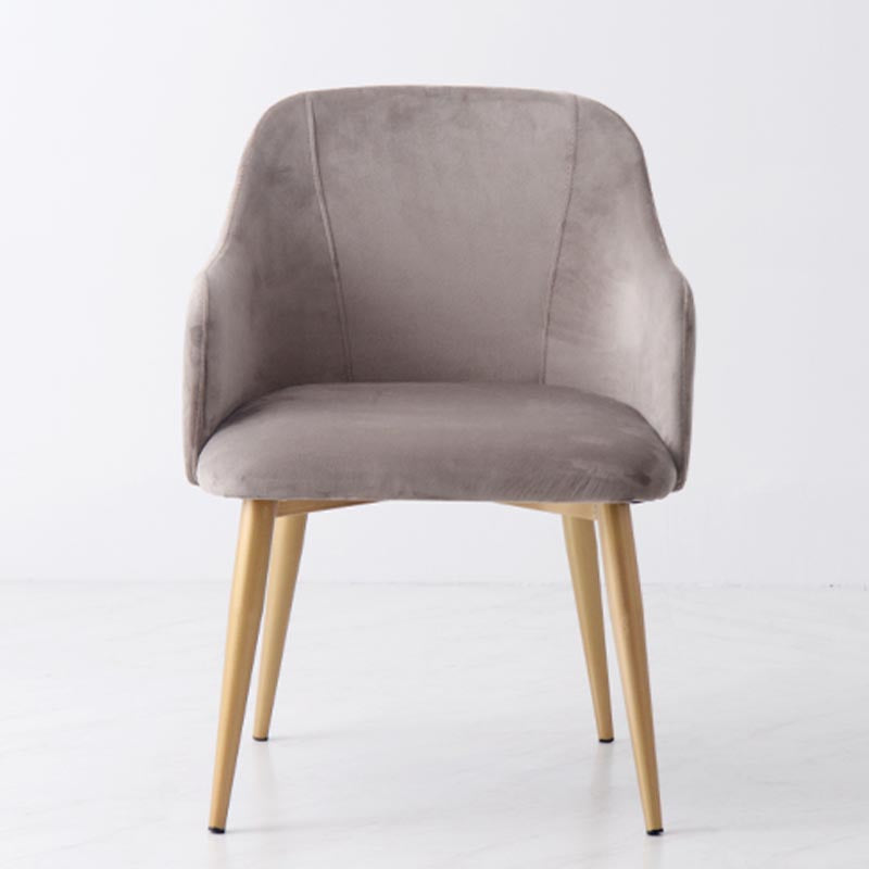 Chaise de bras rembourré Glam Glam Dining Arm Ferme avec des jambes dorées pour la maison