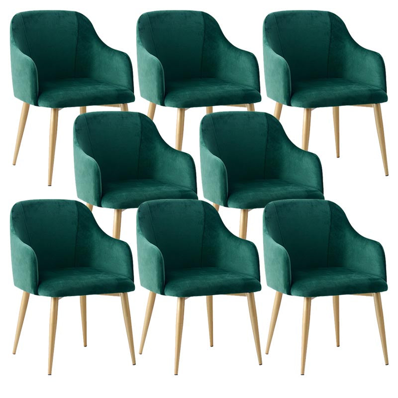 Chaise de bras rembourré Glam Glam Dining Arm Ferme avec des jambes dorées pour la maison