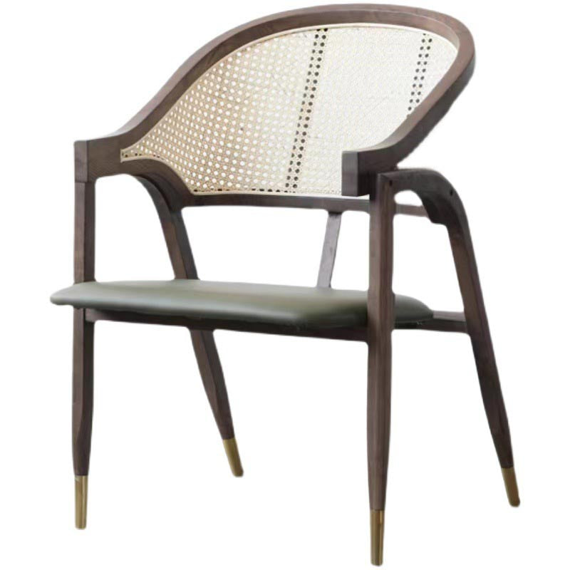 Sillas de comedor de ratán glamorosa muebles de comedor abiertos con patas de madera en acabado mate