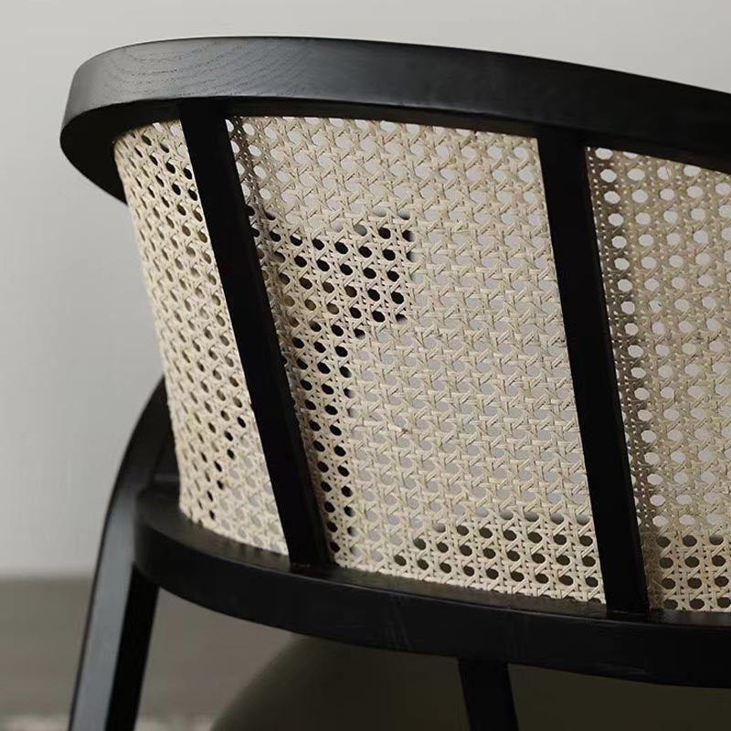 Sillas de comedor de ratán glamorosa muebles de comedor abiertos con patas de madera en acabado mate