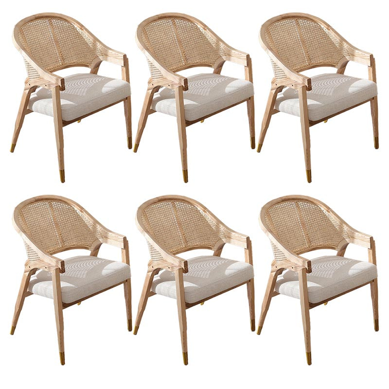 Sillas de comedor de ratán glamorosa muebles de comedor abiertos con patas de madera en acabado mate