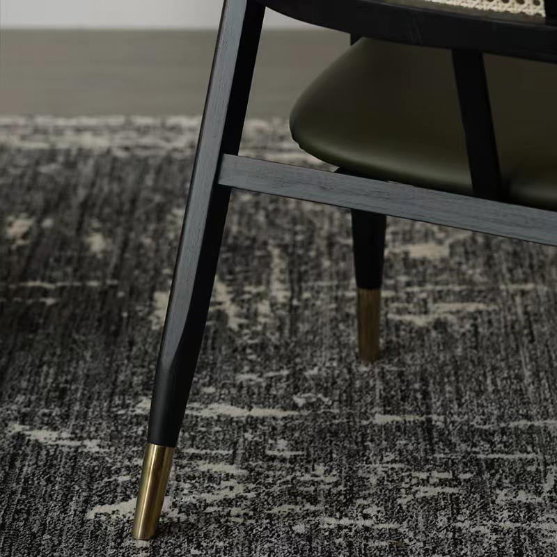 Sillas de comedor de ratán glamorosa muebles de comedor abiertos con patas de madera en acabado mate