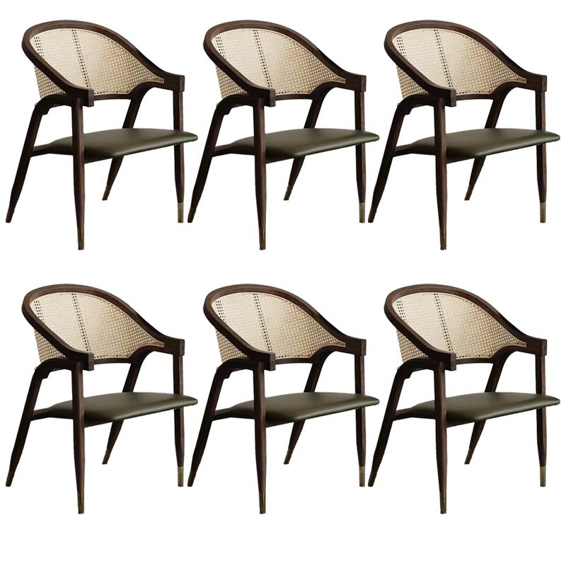 Sillas de comedor de ratán glamorosa muebles de comedor abiertos con patas de madera en acabado mate