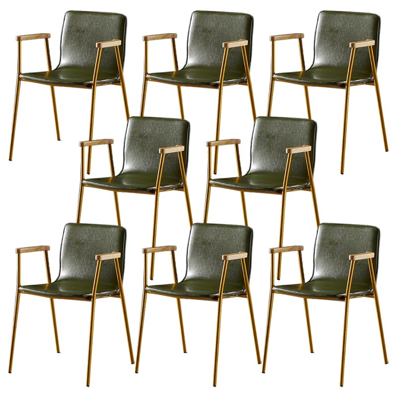 Industriële eetgelegenheden lederen eetkamerstoel met metalen basis