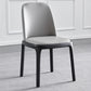Contemporary Side Chair Leather Dining Chair with Solid Wood Legs