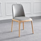 Contemporary Side Chair Leather Dining Chair with Solid Wood Legs