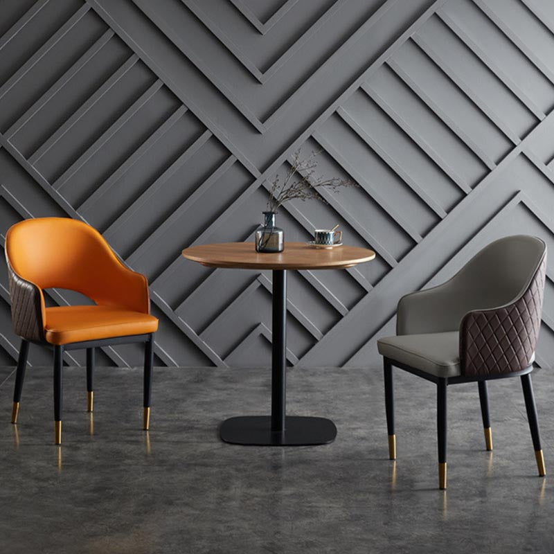 Glamderleder Esstuhl offener Essnebel Möbel mit Eisenbeinen in mattem Finish