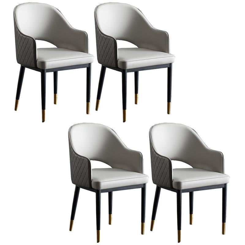 Glamderleder Esstuhl offener Essnebel Möbel mit Eisenbeinen in mattem Finish