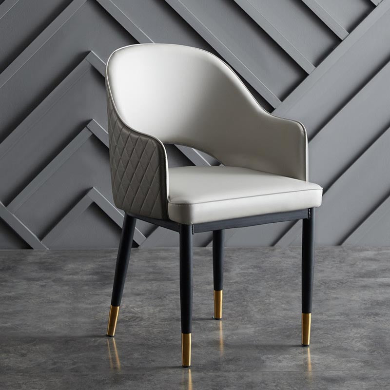 Glamderleder Esstuhl offener Essnebel Möbel mit Eisenbeinen in mattem Finish