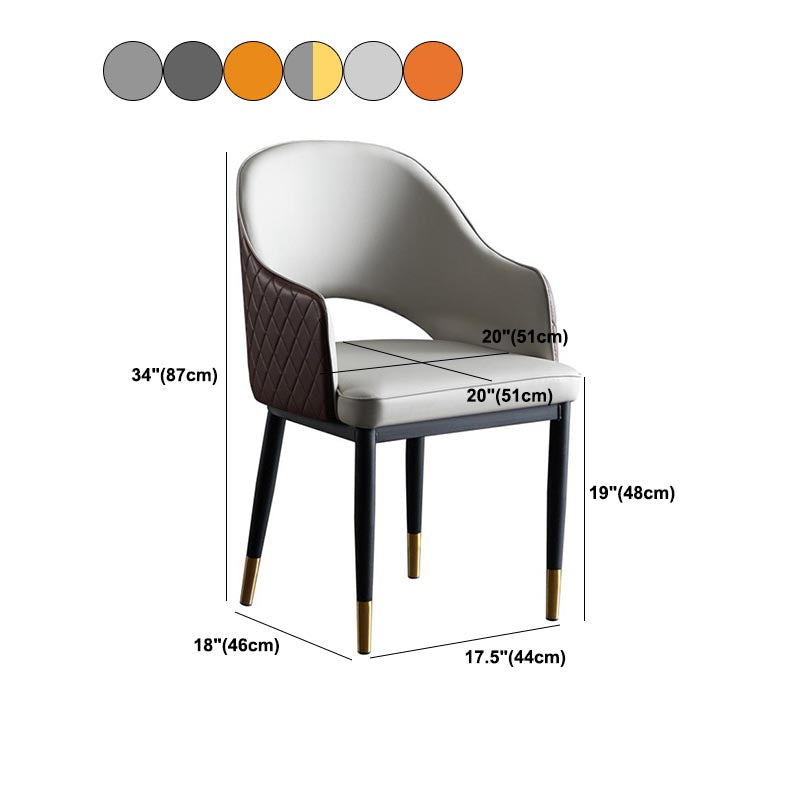 Glamderleder Esstuhl offener Essnebel Möbel mit Eisenbeinen in mattem Finish