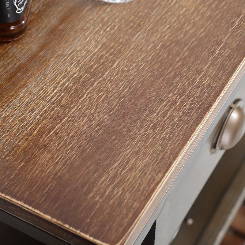 35.43" High Rolling Industrial Kitchen Trolley Wooden Kitchen Trolley for Dining Room Clearhalo 'furn' 'furn_kitchen_islands_carts' 'Furniture' 'Kitchen & Dining Furniture' 'Kitchen Islands & Carts' 'kitchen_islands_carts' 5333039