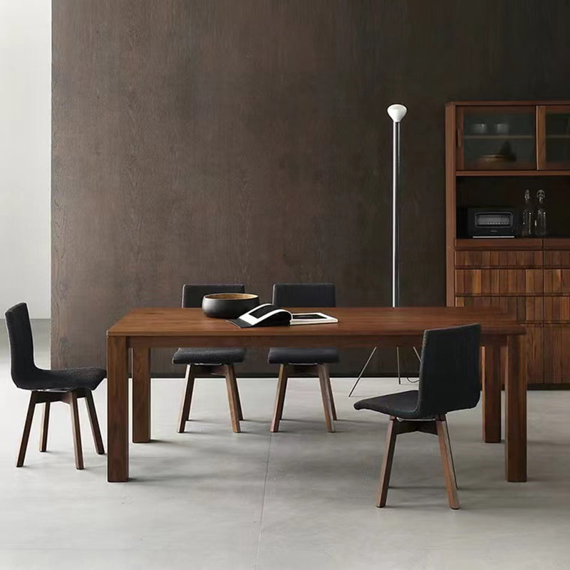 モダンな長方形のダイニングサイトテーブルパインソリッドウッド4脚ダイニングテーブル茶色