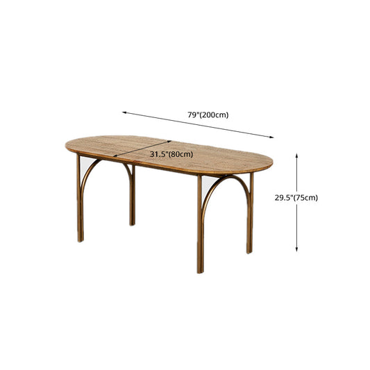 Modern massief houten eetkamer keukentafel ovale dinette tafel in natuurlijk