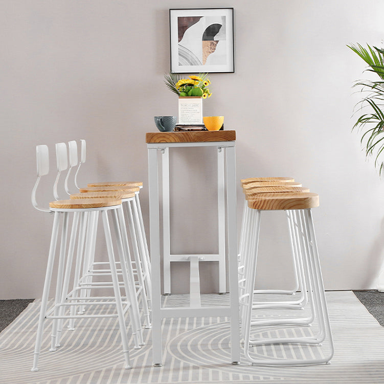 Industrial Rectangle Solid Wood Bar Table Set 1/5/9 Pieces Counter Table with High Stools Clearhalo 'Bar Furniture' 'furn' 'furn_home_bar_bar_sets' 'Furniture' 'Home Bars & Bar Sets' 'home_bar_bar_sets' 'Kitchen & Dining Furniture' 5333168