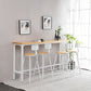 Industrial Rectangle Solid Wood Bar Table Set 1/5/9 Pieces Counter Table with High Stools Clearhalo 'Bar Furniture' 'furn' 'furn_home_bar_bar_sets' 'Furniture' 'Home Bars & Bar Sets' 'home_bar_bar_sets' 'Kitchen & Dining Furniture' 5333170
