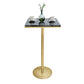 1/2/3 stuks Glam Iron Bar Tafel Set Faux Marble Top Bistro Set met voetstuk