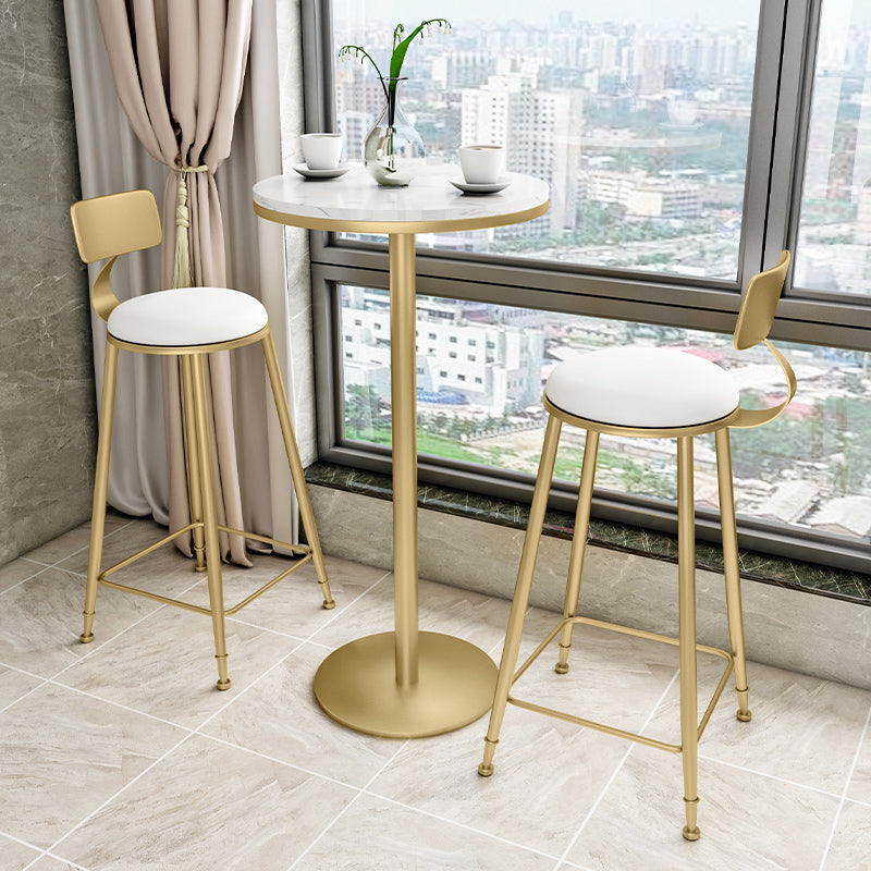 1/2/3 stuks Glam Iron Bar Tafel Set Faux Marble Top Bistro Set met voetstuk