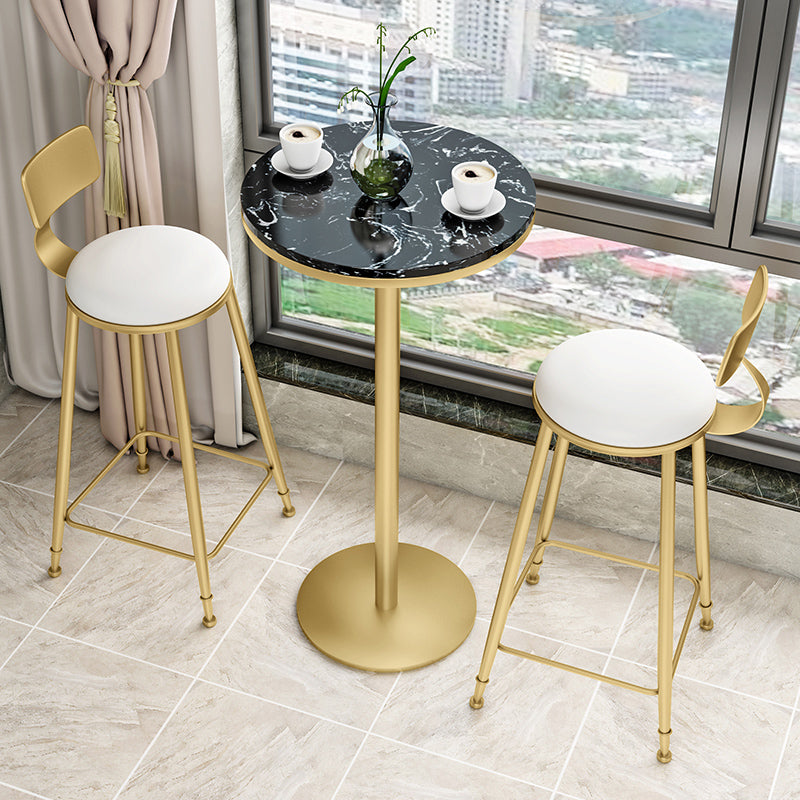 1/2/3 stuks Glam Iron Bar Tafel Set Faux Marble Top Bistro Set met voetstuk
