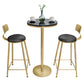 1/2/3 stuks Glam Iron Bar Tafel Set Faux Marble Top Bistro Set met voetstuk