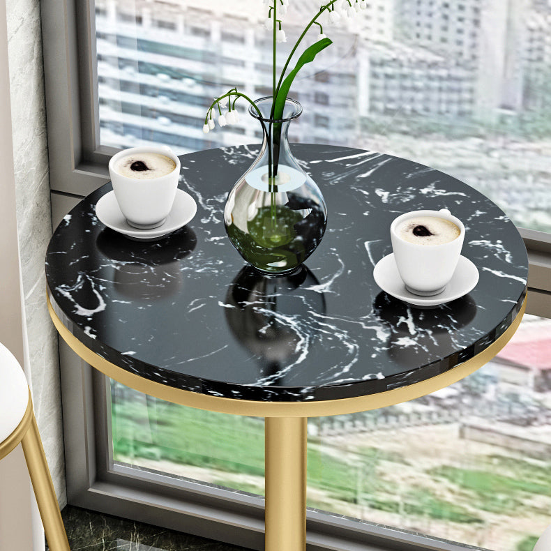 1/2/3 stuks Glam Iron Bar Tafel Set Faux Marble Top Bistro Set met voetstuk