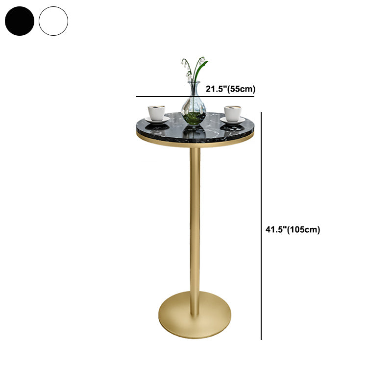 1/2/3 stuks Glam Iron Bar Tafel Set Faux Marble Top Bistro Set met voetstuk