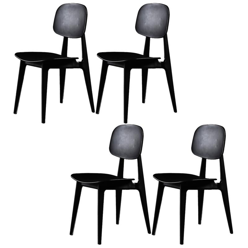 Silla lateral de plástico silla lateral de comedor contemporáneo de espalda para el hogar