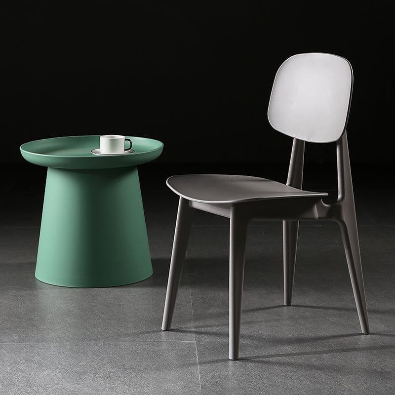 Silla lateral de plástico silla lateral de comedor contemporáneo de espalda para el hogar