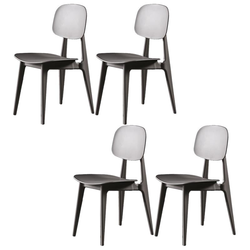 Silla lateral de plástico silla lateral de comedor contemporáneo de espalda para el hogar