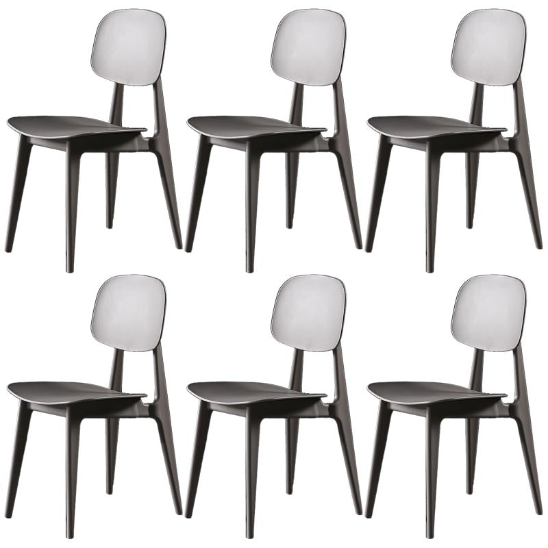 Silla lateral de plástico silla lateral de comedor contemporáneo de espalda para el hogar