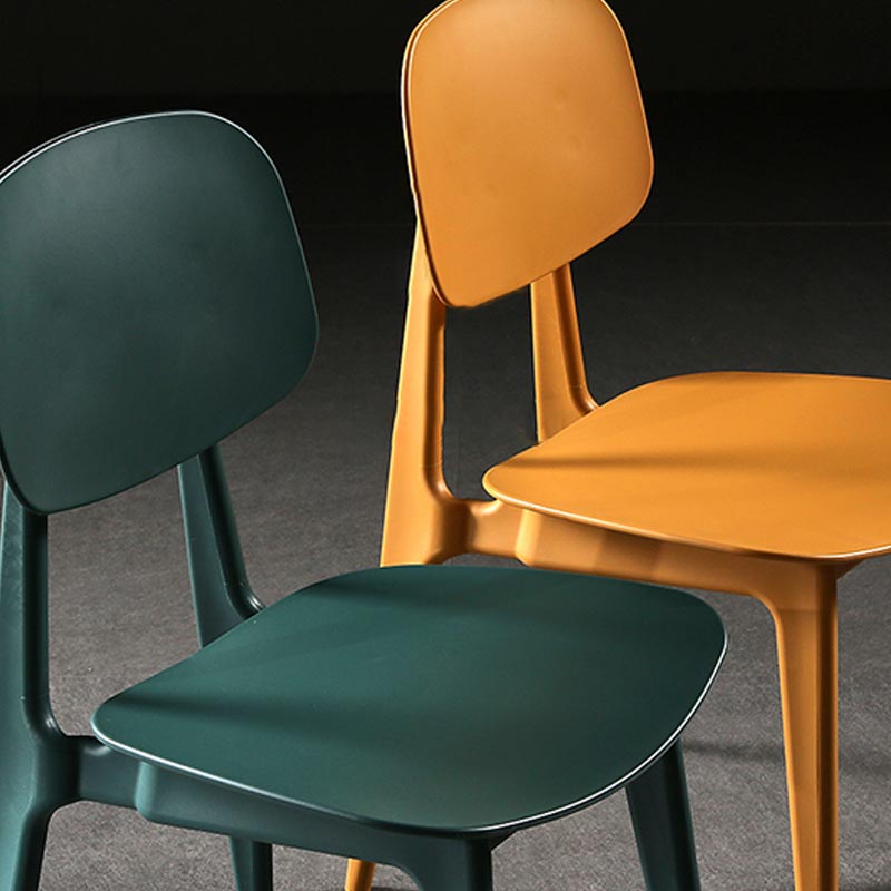Silla lateral de plástico silla lateral de comedor contemporáneo de espalda para el hogar
