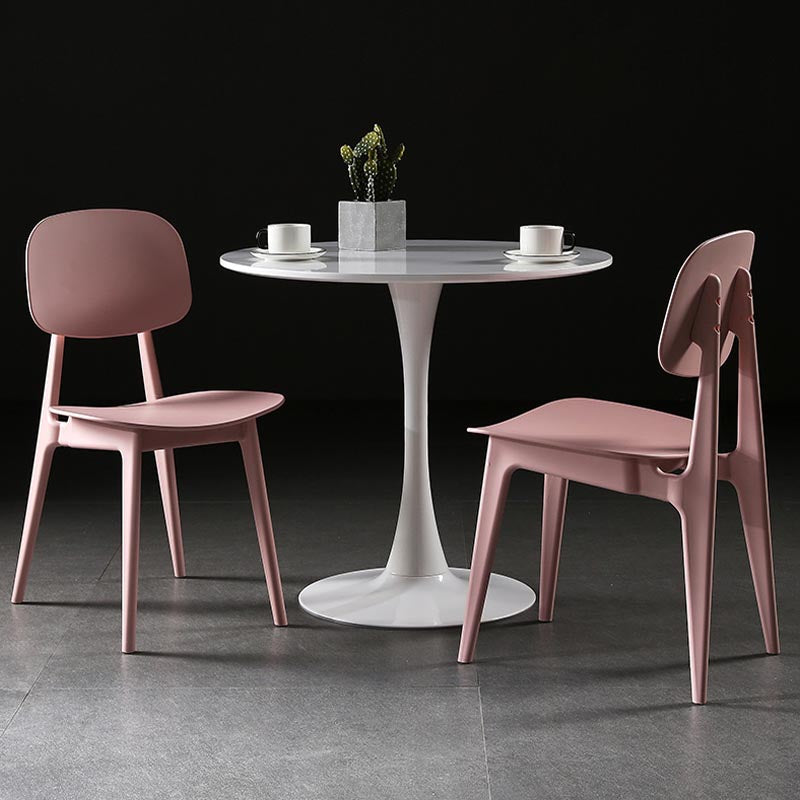 Silla lateral de plástico silla lateral de comedor contemporáneo de espalda para el hogar