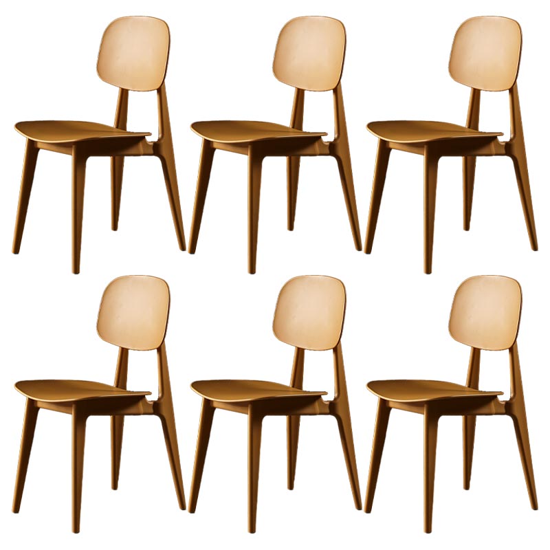 Silla lateral de plástico silla lateral de comedor contemporáneo de espalda para el hogar