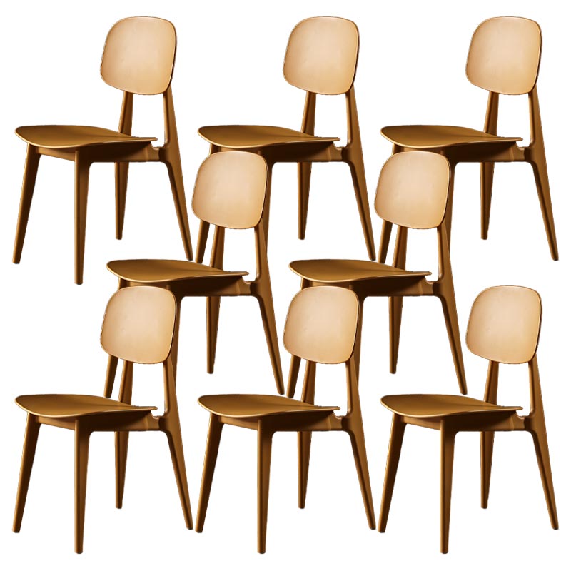 Silla lateral de plástico silla lateral de comedor contemporáneo de espalda para el hogar