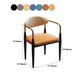 Contemporary Leather Dining Chair Open Back Dining Side Furniture in Matte Finish for Home