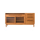 Glam Solid Wood Sideboard Glass Doors Dining Server for Kitchen 71"L x 16"W x 33"H Cherry Wood Clearhalo 'buffet_sideboard' 'Buffets & Sideboards' 'furn' 'furn_buffet_sideboard' 'Furniture' 'Kitchen & Dining Furniture' 5335476