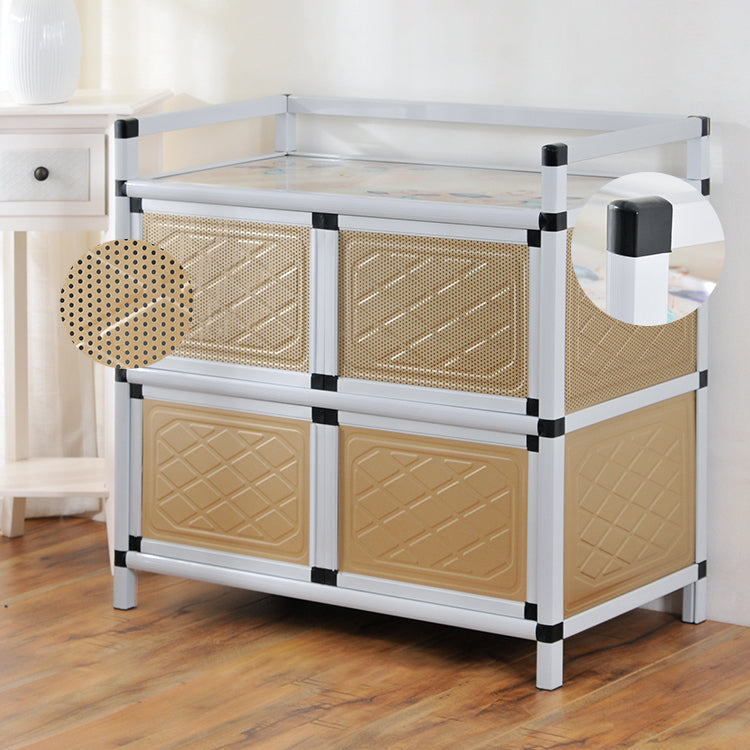 Scheda laterale in metallo in stile glam con porta per soggiorno