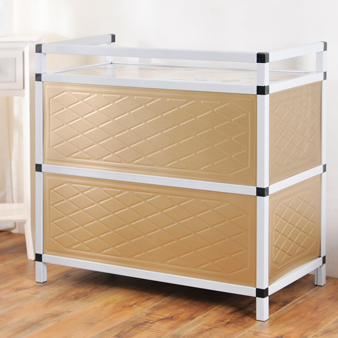 Scheda laterale in metallo in stile glam con porta per soggiorno