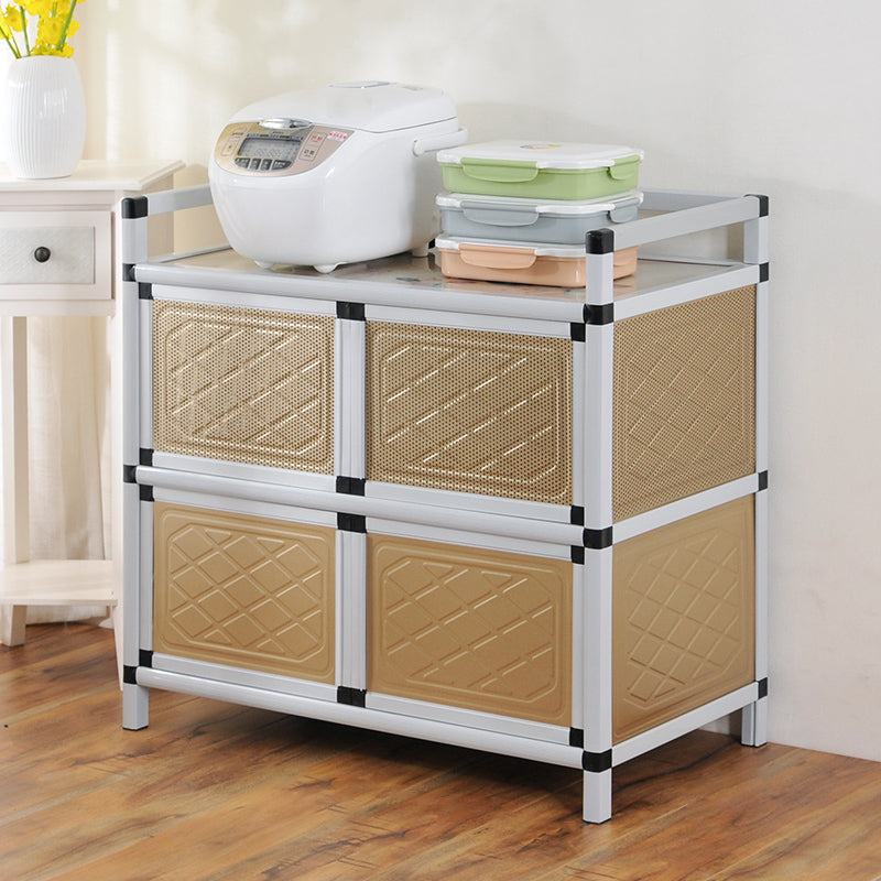 Scheda laterale in metallo in stile glam con porta per soggiorno